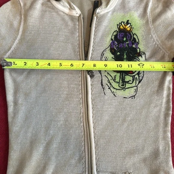 Distressed Extra long Ed Hardy Hooded Zip-up - Picture 10 of 14